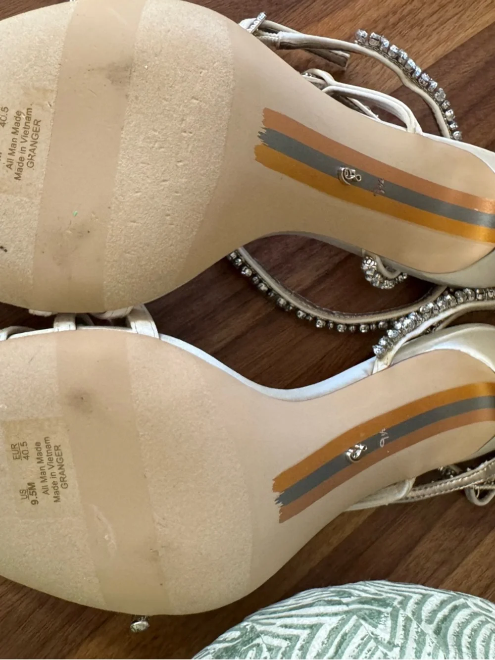 Sam Edelman Crystal-Embellished Strappy Satin Sandals - Ivory